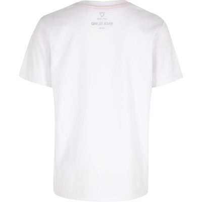 Boys white slogan print t-shirt